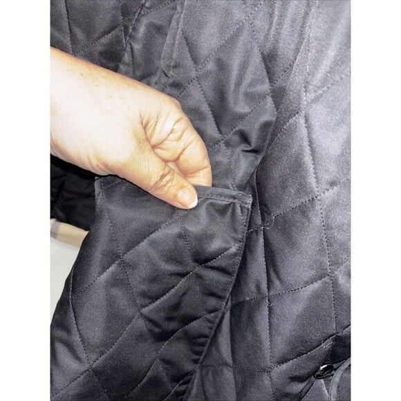 Burberry London Quilted Jacket Coat Nova Check Diamond Women M Snaps Pockets - Picture 5 of 11